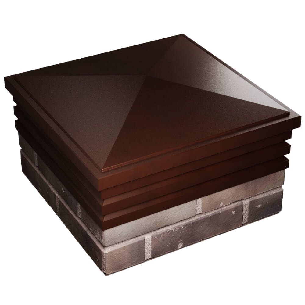 Колпак Zking Бона ХайТек Коричневый на столб 2х2 кирпича (513х513мм) в Тюмени фото