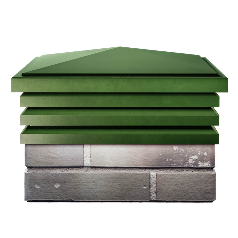 Колпак Zking Бона ХайТек Зеленый на столб 1.5х1.5 кирпича (385х385мм) Тюмень фото