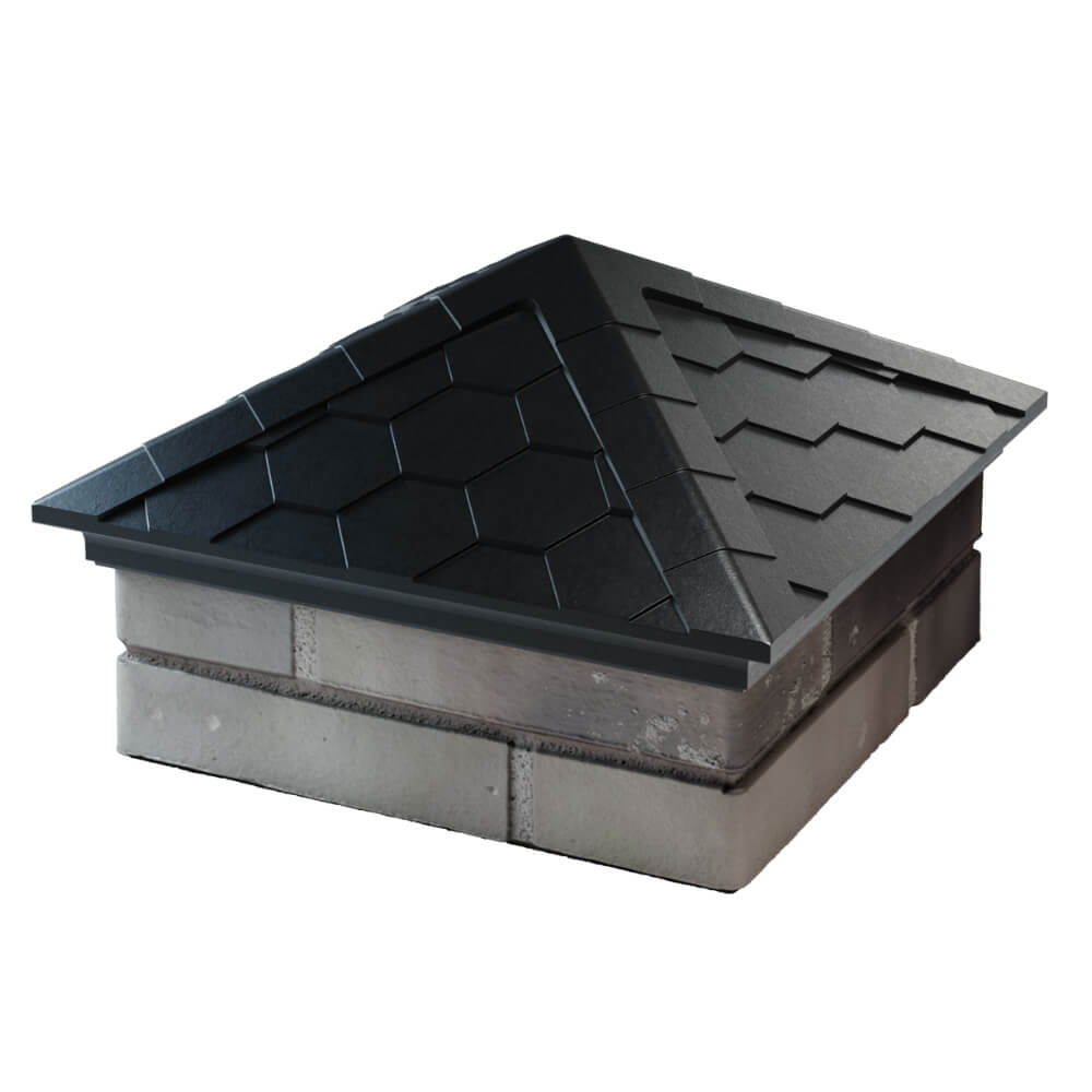 Колпак Zking Эверест Черный на столб 1.5х1.5 кирпича (390х390мм) в Тюмени фото