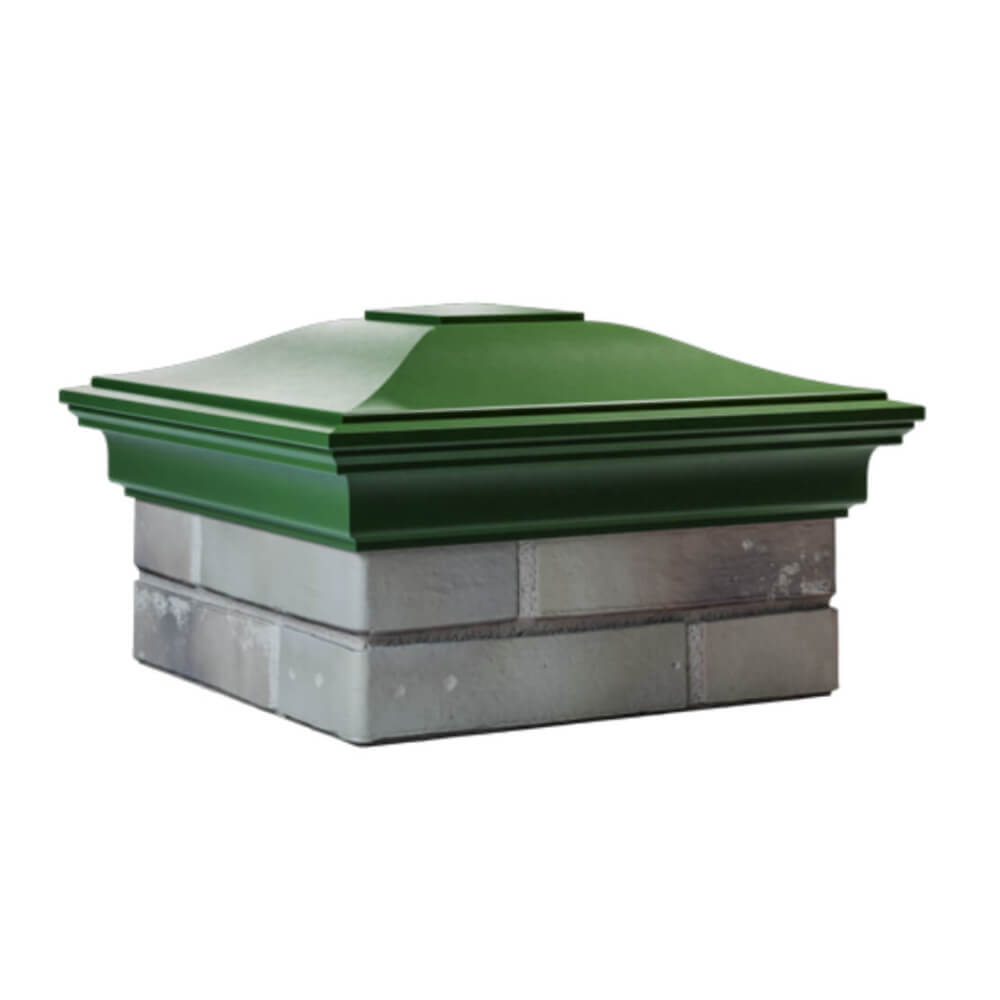 Колпак Zking Монблан Зеленый на столб 1.5х1.5 еврокирпича 0.7НФ (355х355мм) в Тюмени фото