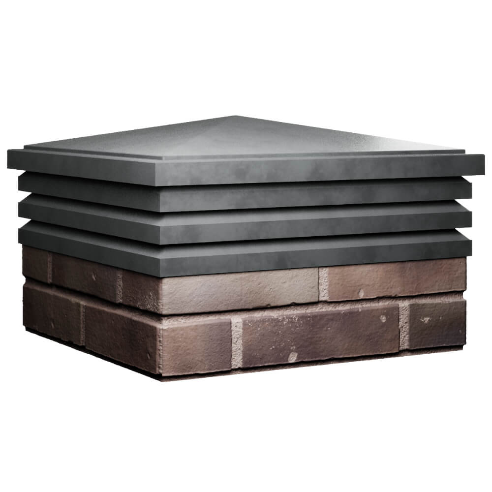 Колпак Zking Бона ХайТек Серый на столб 2х2 кирпича (513х513мм) в Тюмени фото