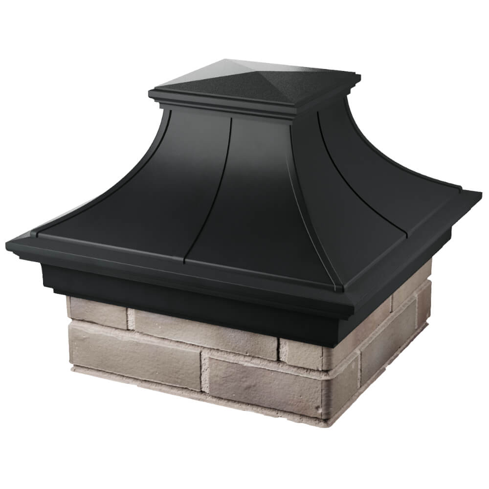 Колпак Zking Монблан Премиум Черный на столб 1.5х1.5 кирпича (385х385мм) в Тюмени фото