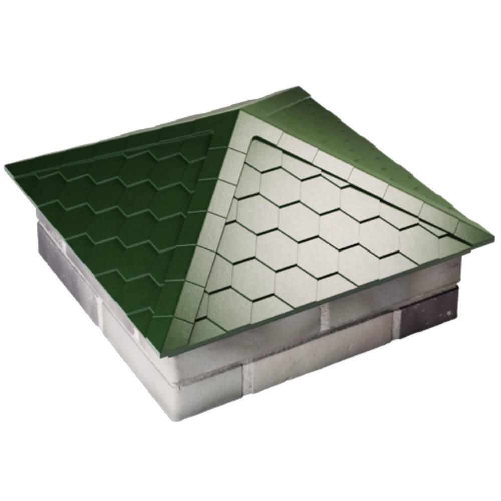 Колпак Zking Эверест Зеленый на столб 2х2 кирпича (535х535мм) Тюмень фото