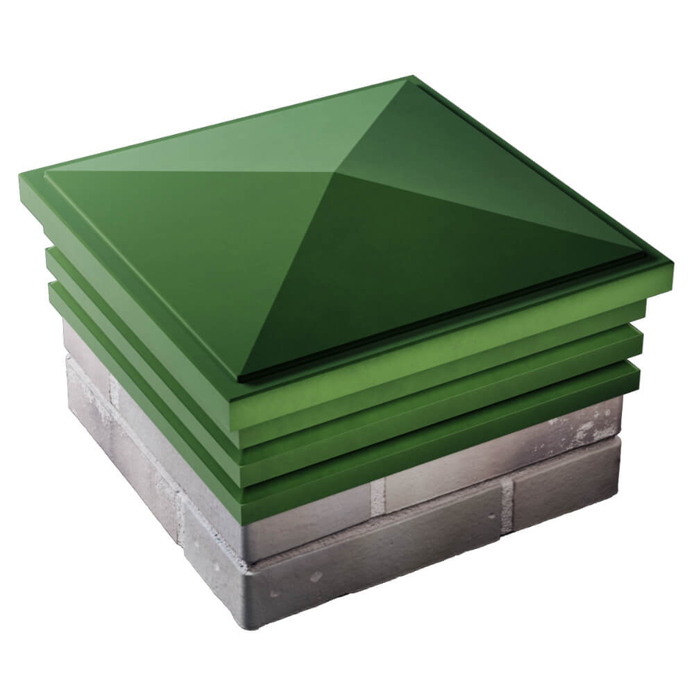 Колпак Zking Бона ХайТек Зеленый на столб 1.5х1.5 кирпича (385х385мм) в Тюмени фото