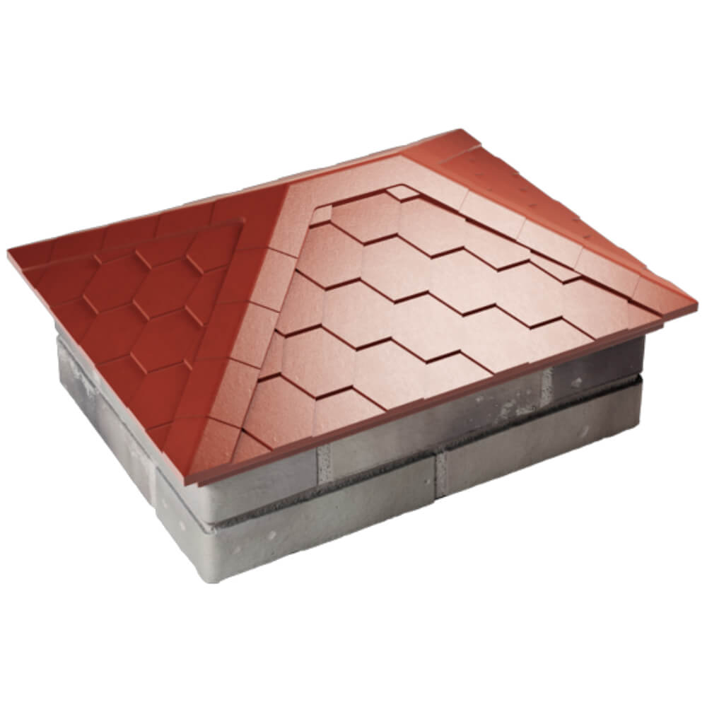 Колпак Zking Эверест Красный на столб 2х1.5 кирпича (520х390мм) Тюмень фото