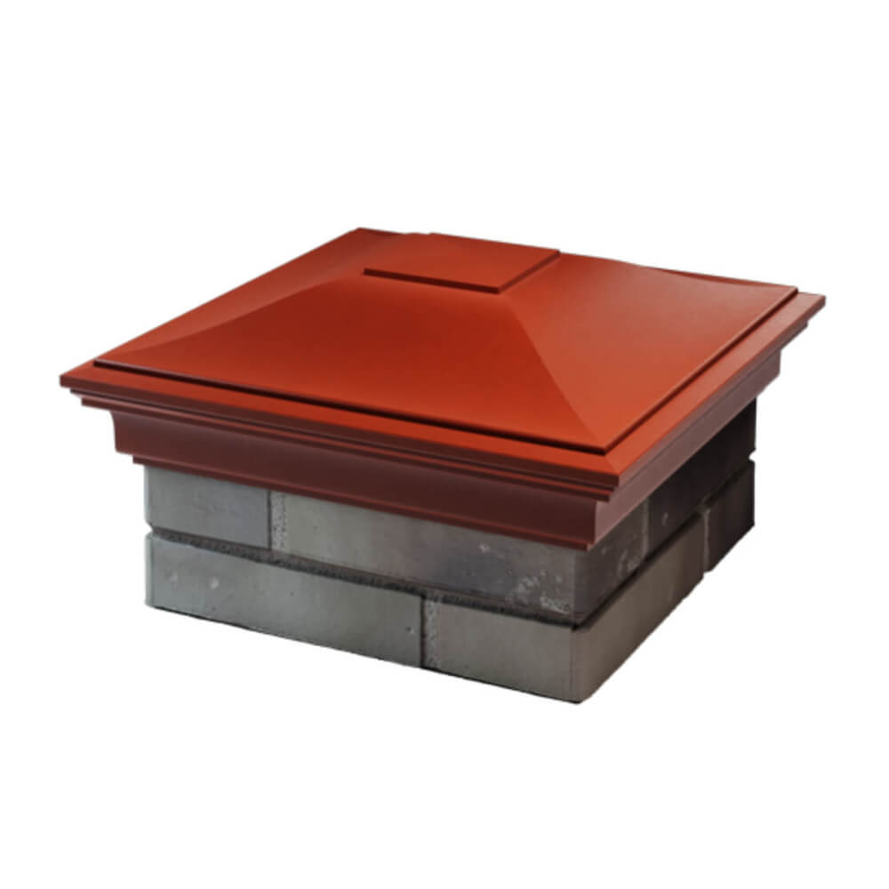 Колпак Zking Монблан Красный на столб 1.5х1.5 еврокирпича 0.7НФ (355х355мм) в Тюмени фото