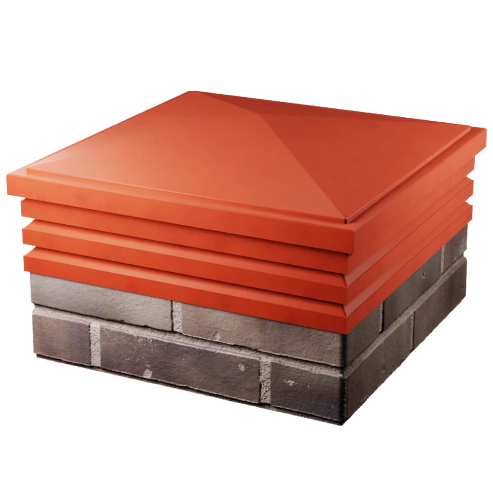 Колпак Zking Бона ХайТек Красный на столб 2х2 кирпича (513х513мм) в Тюмени фото