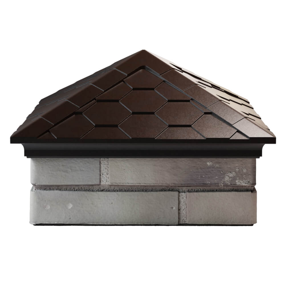 Колпак Zking Эверест Коричневый на столб 1.5х1.5 кирпича (390х390мм) Тюмень фото