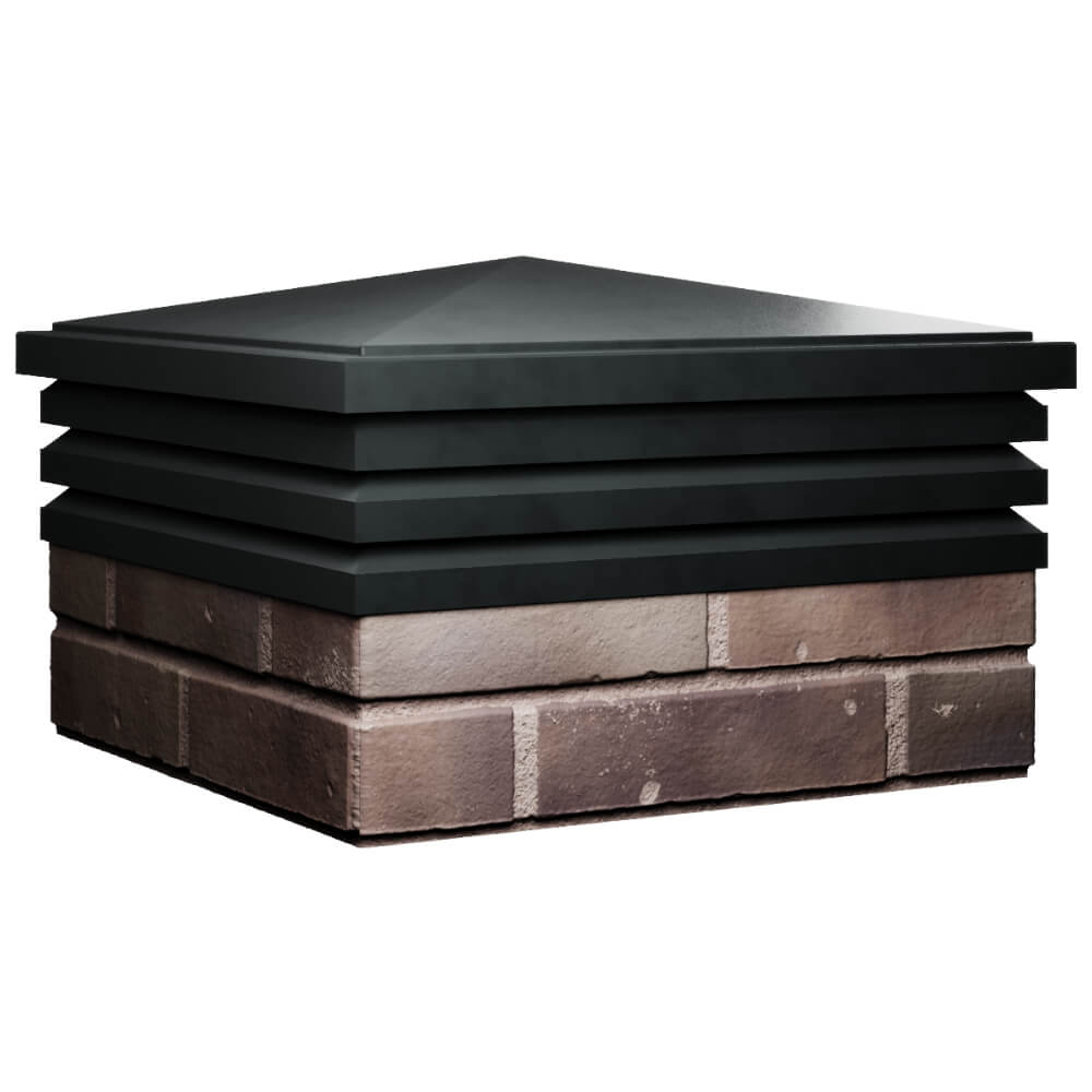 Колпак Zking Бона ХайТек Черный на столб 2х2 кирпича (513х513мм) в Тюмени фото