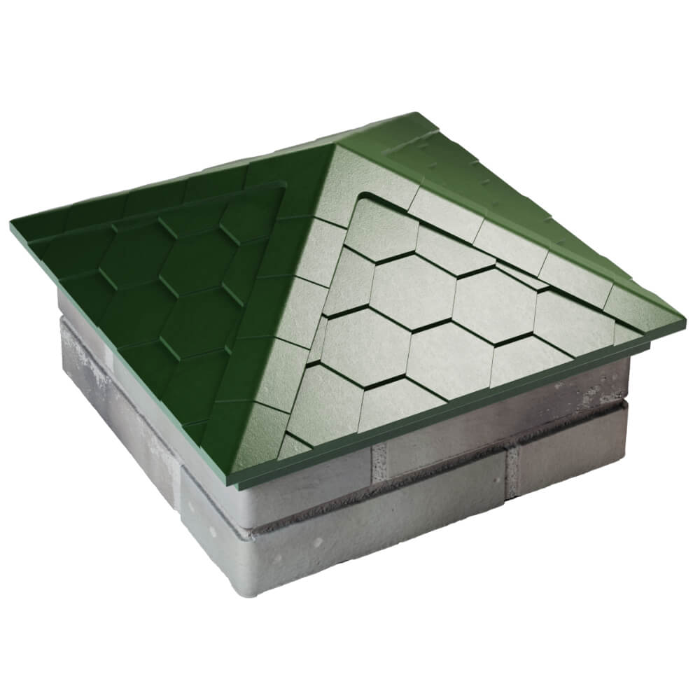 Колпак Zking Эверест Зеленый на столб 1.5х1.5 кирпича (390х390мм) в Тюмени фото