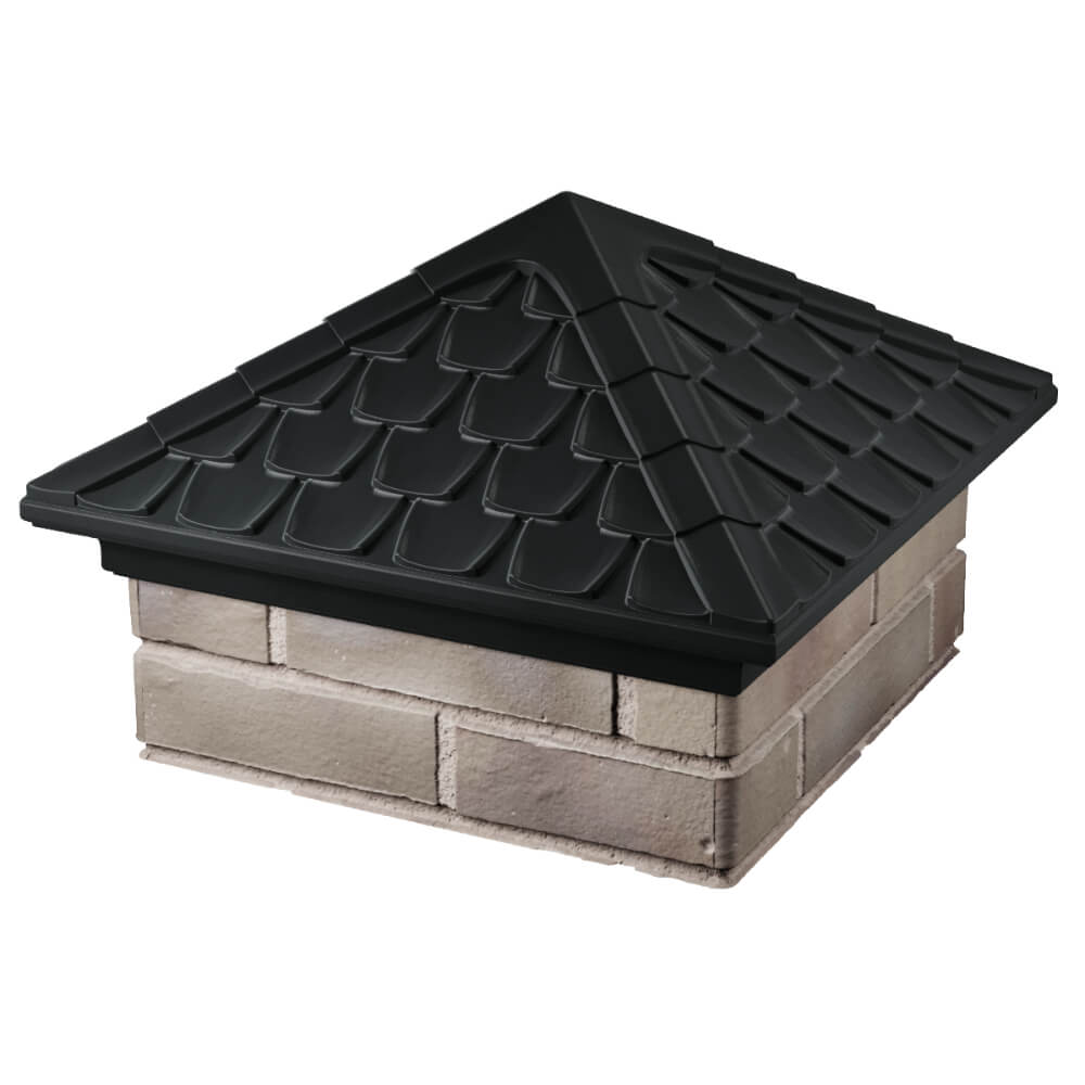 Колпак Zking Эльбрус Черный на столб 1.5х1.5 кирпича (385х385мм) в Тюмени фото