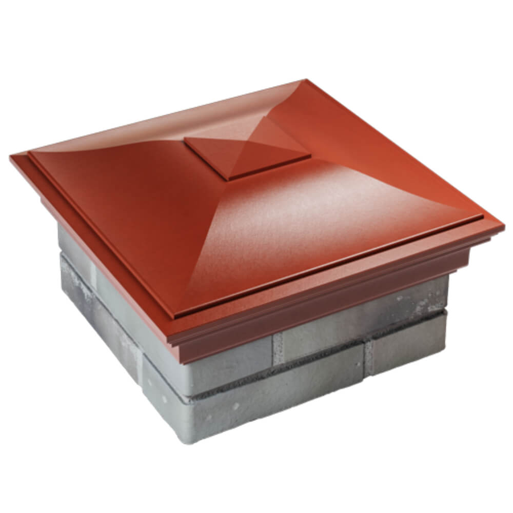 Колпак Zking Монблан Красный на столб 1.5х1.5 кирпича (385х385мм) в Тюмени фото