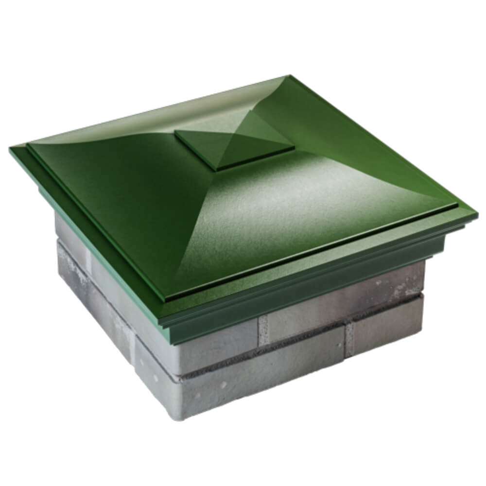 Колпак Zking Монблан Зеленый на столб 1.5х1.5 кирпича (385х385мм) в Тюмени фото