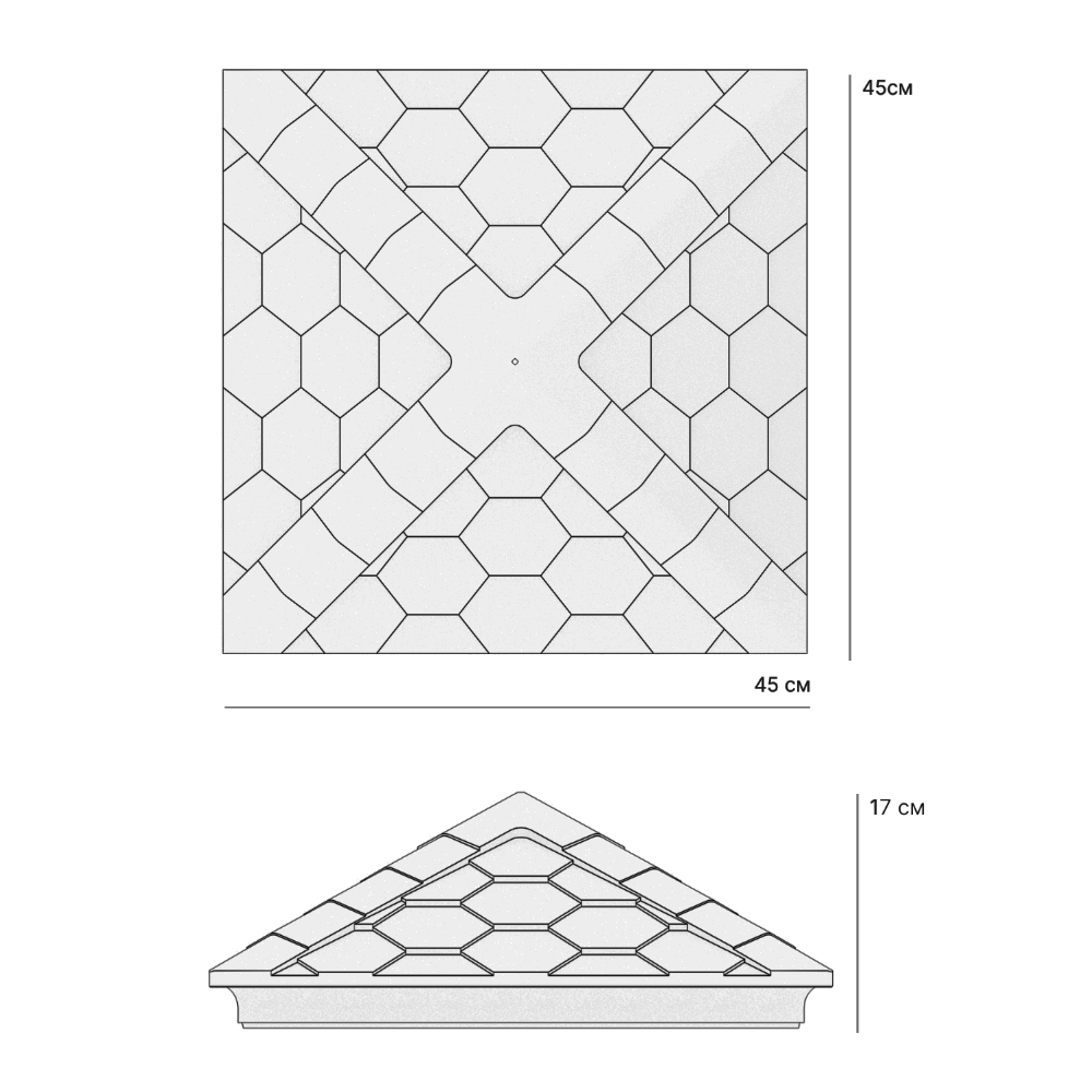 Колпак Zking Эверест Бежевый на столб 1.5х1.5 кирпича (390х390мм) в Тюмени фото