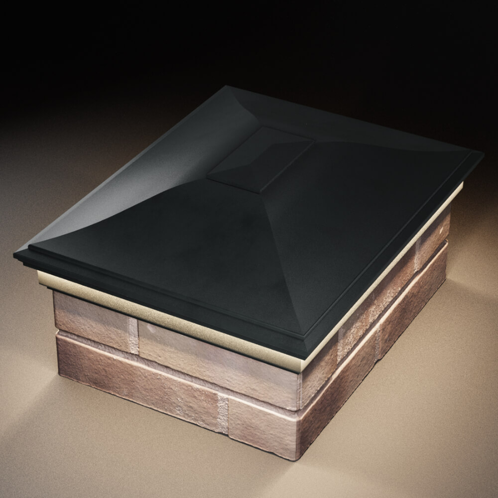 Колпак Zking Монблан Черный на столб 2х1.5 кирпича (515х385мм) c подсветкой в Тюмени фото