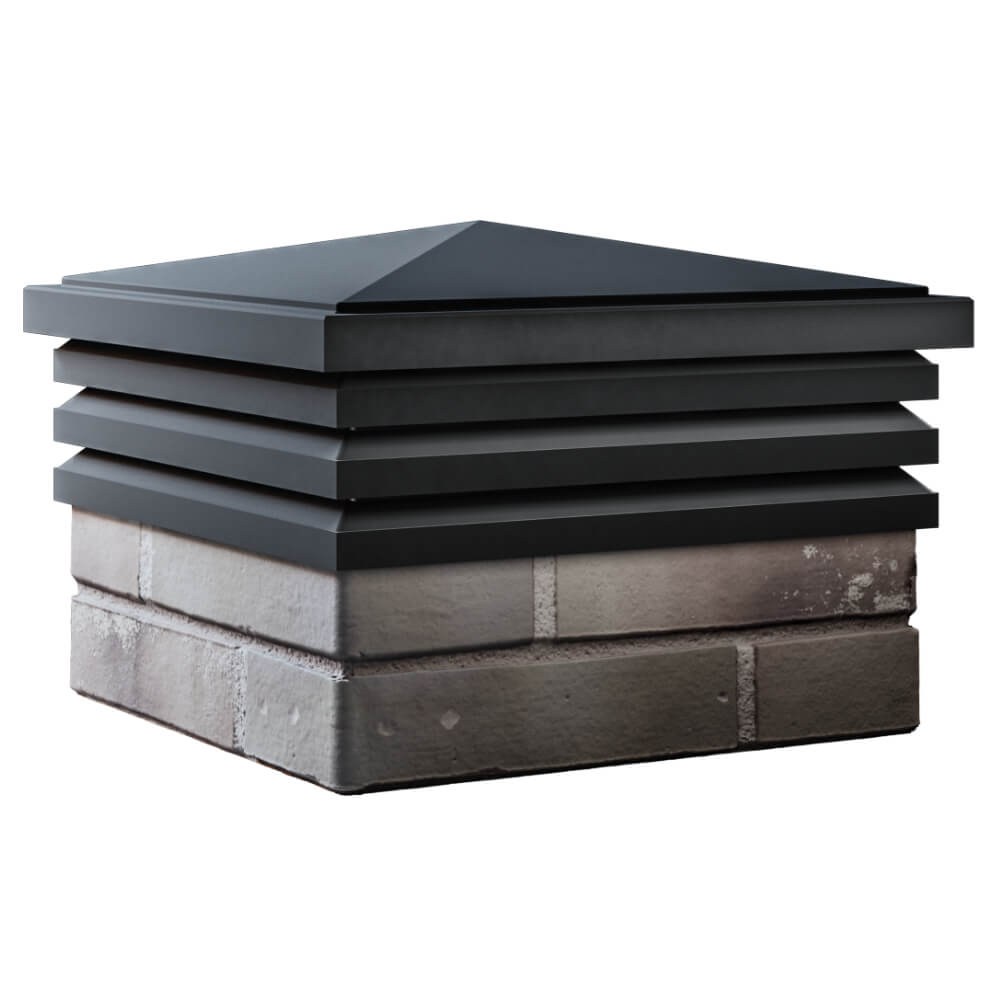 Колпак Zking Бона ХайТек Черный на столб 1.5х1.5 кирпича (385х385мм) в Тюмени фото