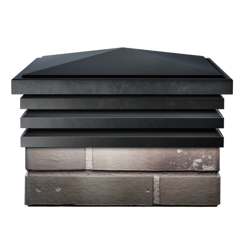 Колпак Zking Бона ХайТек Черный на столб 1.5х1.5 кирпича (385х385мм) Тюмень фото