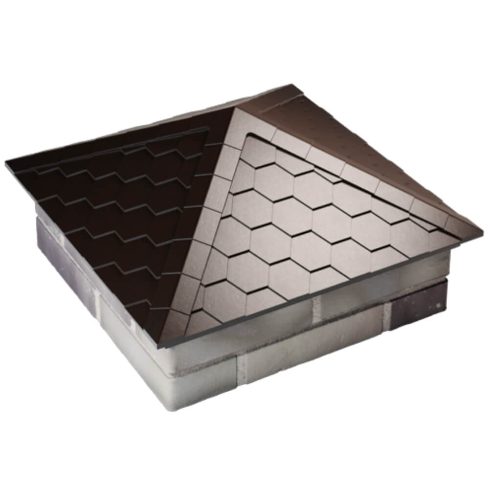 Колпак Zking Эверест Коричневый на столб 2х2 кирпича (535х535мм) Тюмень фото