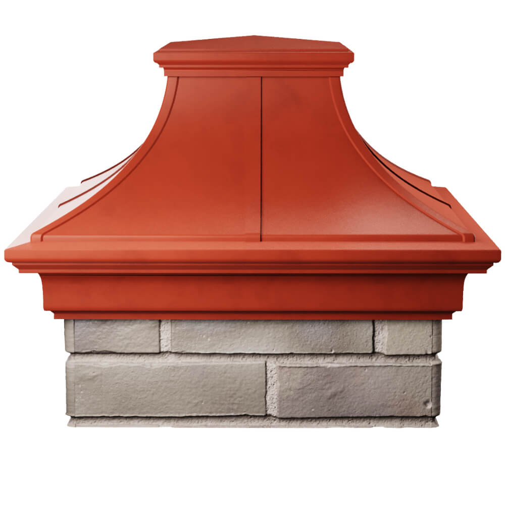 Колпак Zking Монблан Премиум Красный на столб 1.5х1.5 кирпича (385х385мм) Тюмень фото