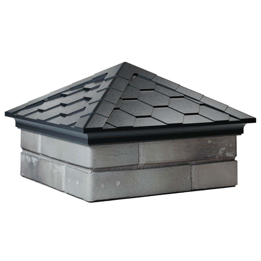 Колпак Zking Эверест Черный на столб 1.5х1.5 кирпича (390х390мм) в Тюмени фото