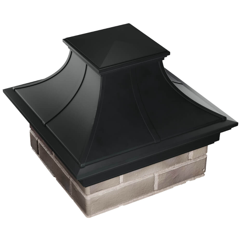 Колпак Zking Монблан Премиум Черный на столб 1.5х1.5 кирпича (385х385мм) в Тюмени фото