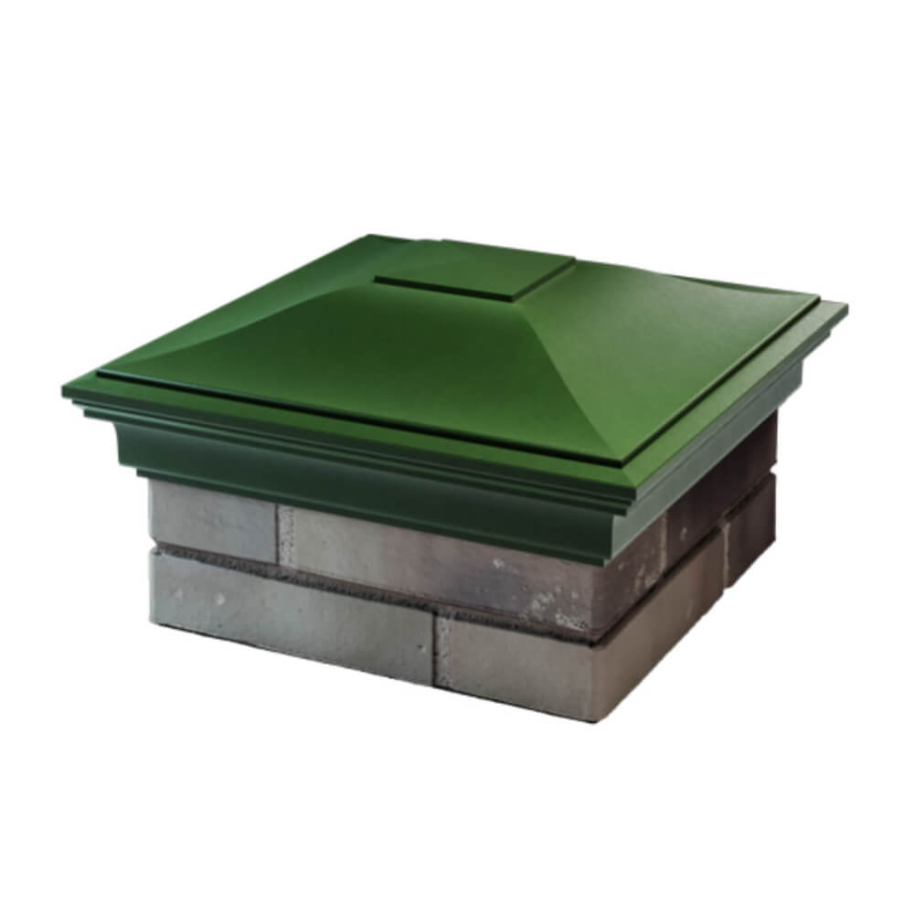 Колпак Zking Монблан Зеленый на столб 1.5х1.5 еврокирпича 0.7НФ (355х355мм) в Тюмени фото