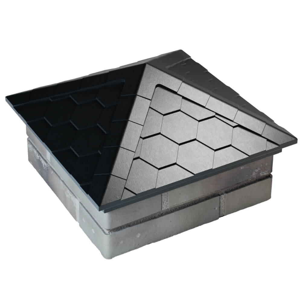 Колпак Zking Эверест Черный на столб 1.5х1.5 кирпича (390х390мм) в Тюмени фото