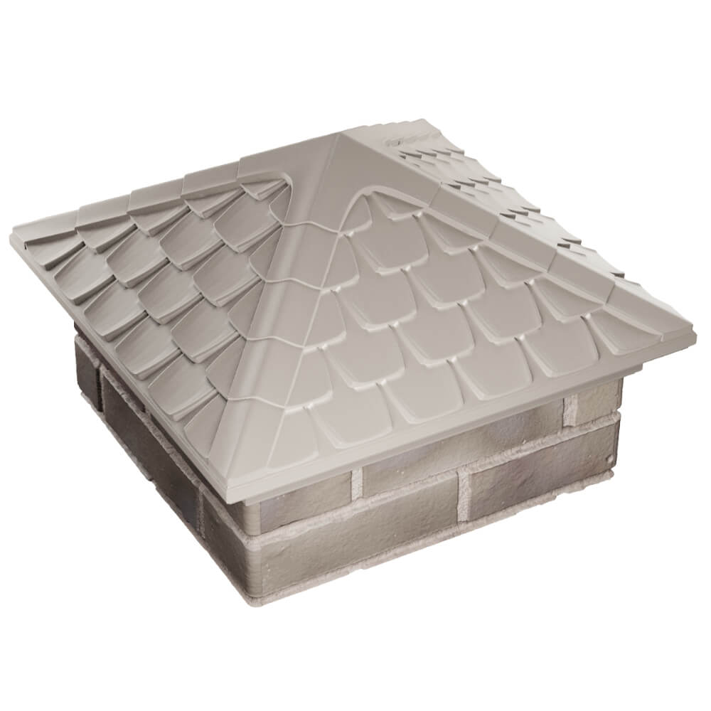 Колпак Zking Эльбрус Бежевый на столб 1.5х1.5 кирпича (385х385мм) в Тюмени фото