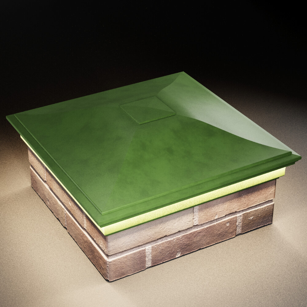 Колпак Zking Монблан Зеленый на столб 2х2 кирпича (515х515мм) c подсветкой в Тюмени фото