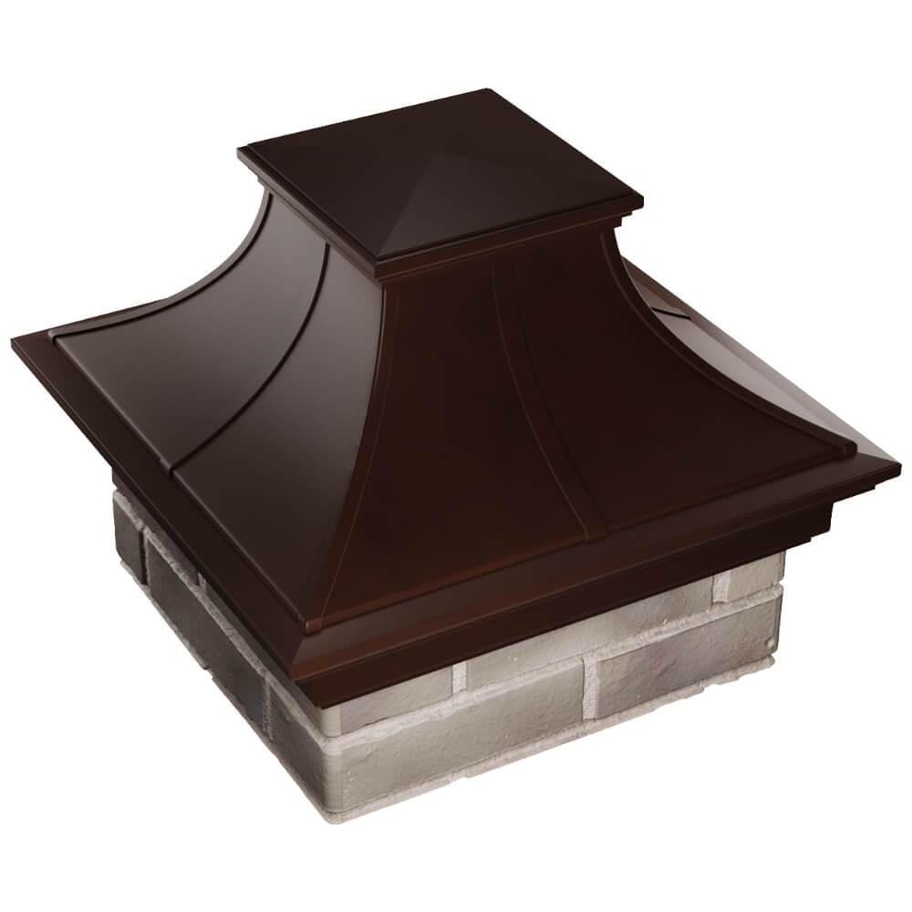 Колпак Zking Монблан Премиум Коричневый на столб 1.5х1.5 кирпича (385х385мм) в Тюмени фото