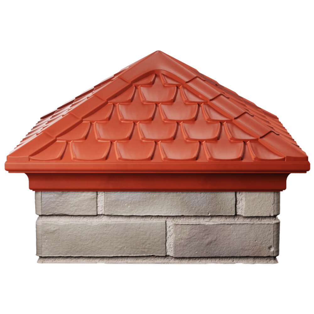 Колпак Zking Эльбрус Красный на столб 1.5х1.5 кирпича (385х385мм) Тюмень фото