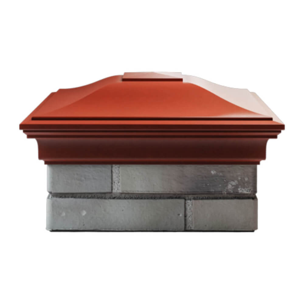 Колпак Zking Монблан Красный на столб 1.5х1.5 еврокирпича 0.7НФ (355х355мм) Тюмень фото