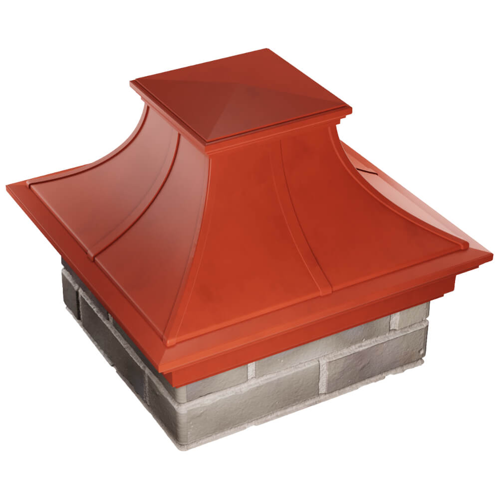 Колпак Zking Монблан Премиум Красный на столб 1.5х1.5 кирпича (385х385мм) в Тюмени фото