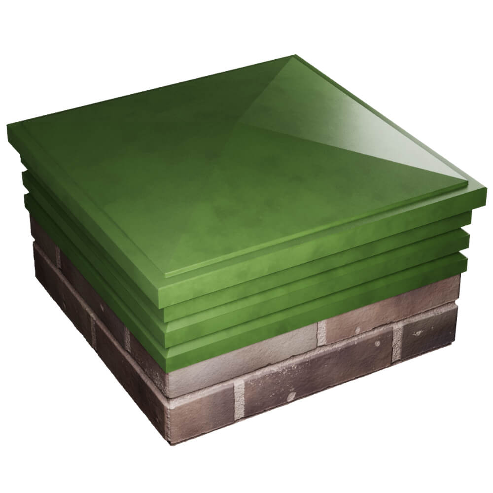 Колпак Zking Бона ХайТек Зеленый на столб 2х2 кирпича (513х513мм) в Тюмени фото