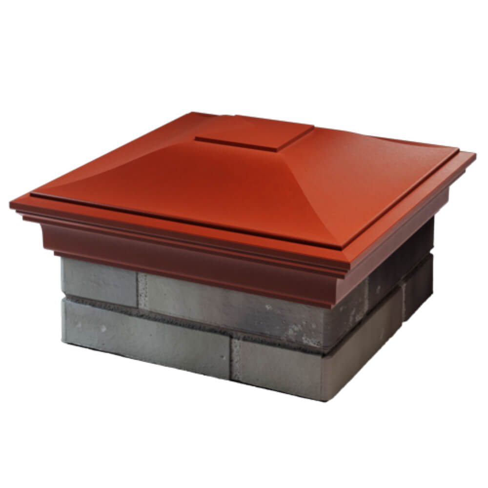 Колпак Zking Монблан Красный на столб 1.5х1.5 кирпича (385х385мм) в Тюмени фото