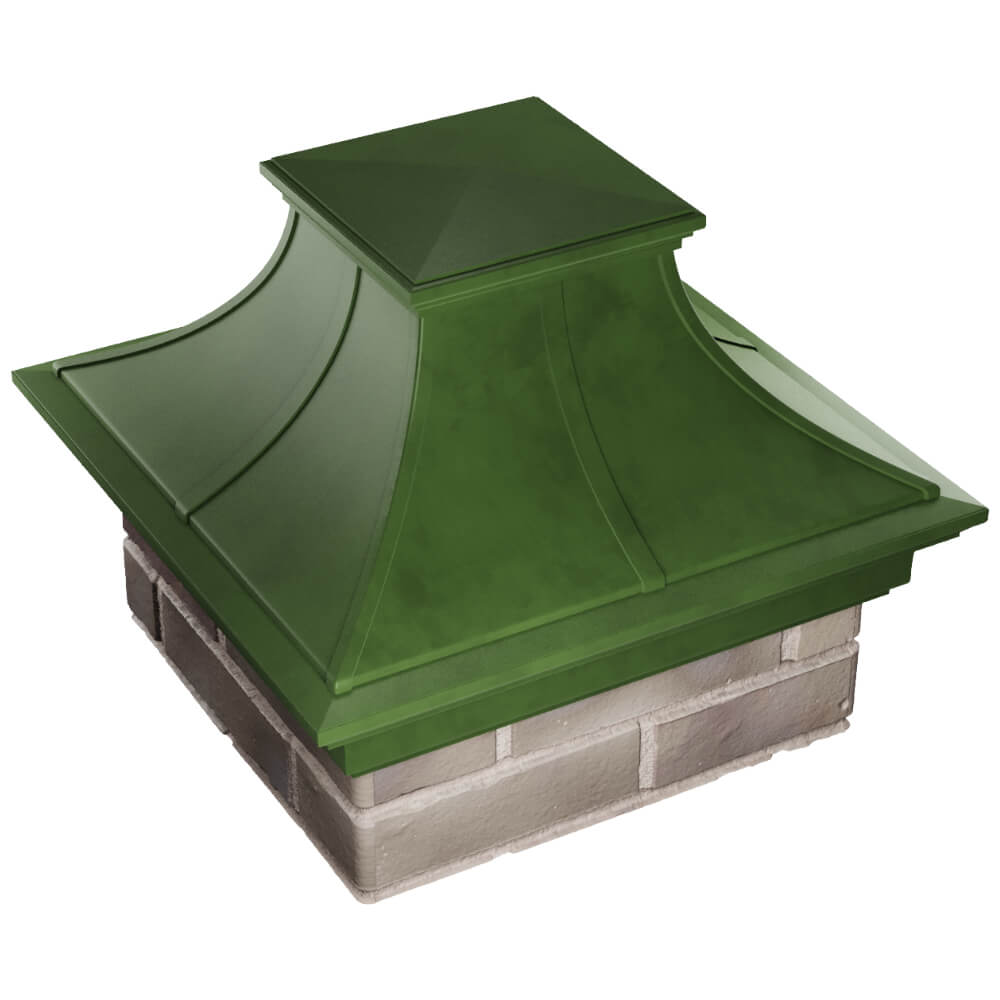 Колпак Zking Монблан Премиум Зеленый на столб 1.5х1.5 кирпича (385х385мм) в Тюмени фото