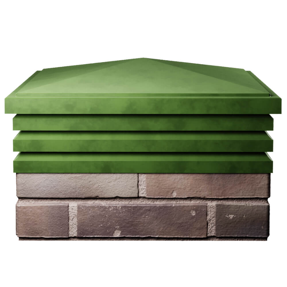 Колпак Zking Бона ХайТек Зеленый на столб 2х2 кирпича (513х513мм) Тюмень фото