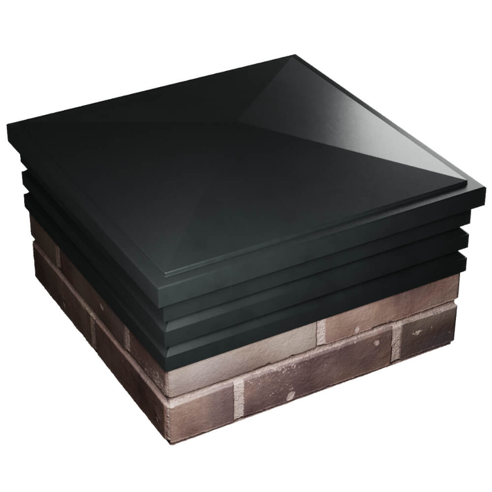 Колпак Zking Бона ХайТек Черный на столб 2х2 кирпича (513х513мм) в Тюмени фото