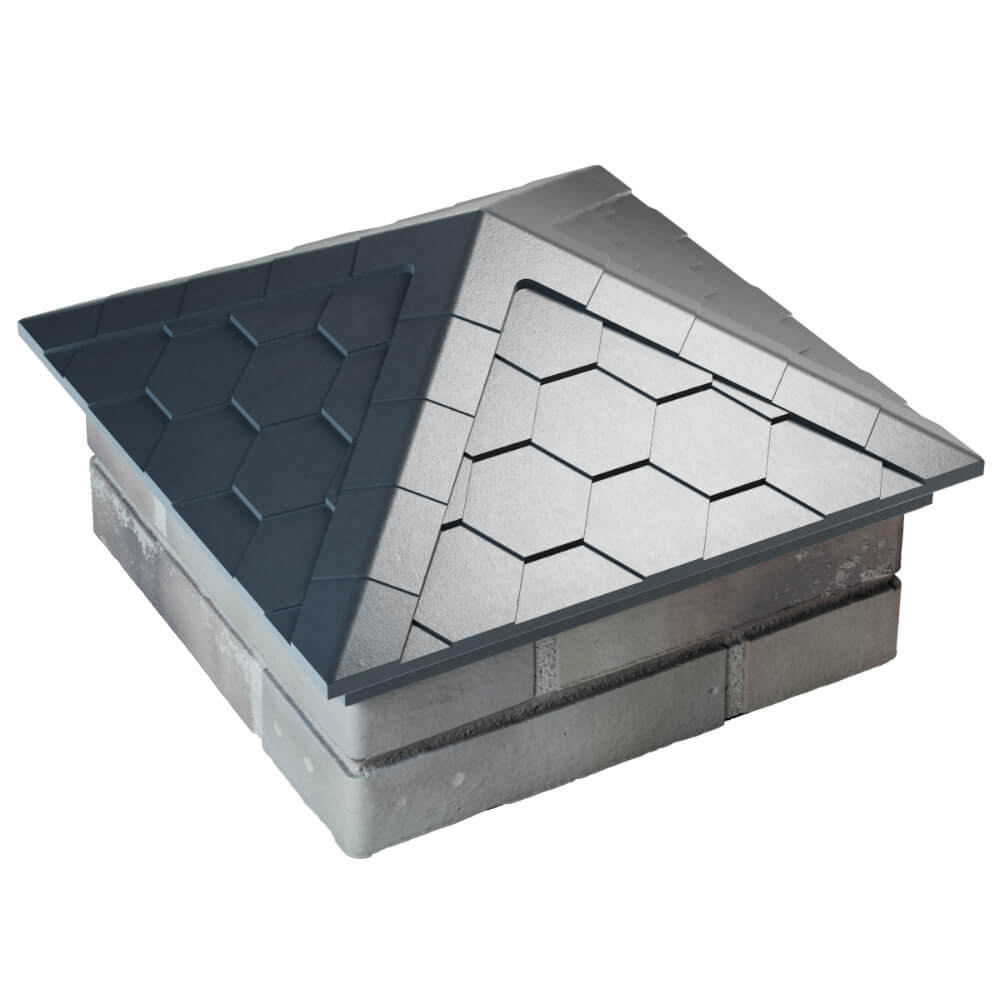 Колпак Zking Эверест Серый на столб 1.5х1.5 кирпича (390х390мм) в Тюмени фото