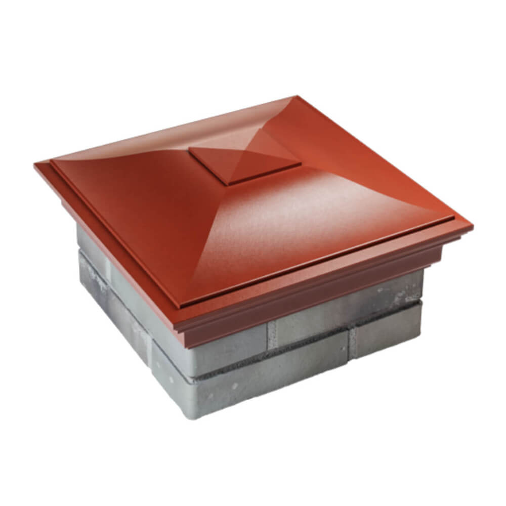 Колпак Zking Монблан Красный на столб 1.5х1.5 еврокирпича 0.7НФ (355х355мм) в Тюмени фото