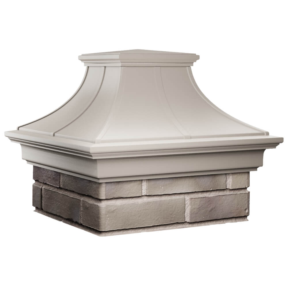 Колпак Zking Монблан Премиум Бежевый на столб 1.5х1.5 кирпича (385х385мм) в Тюмени фото