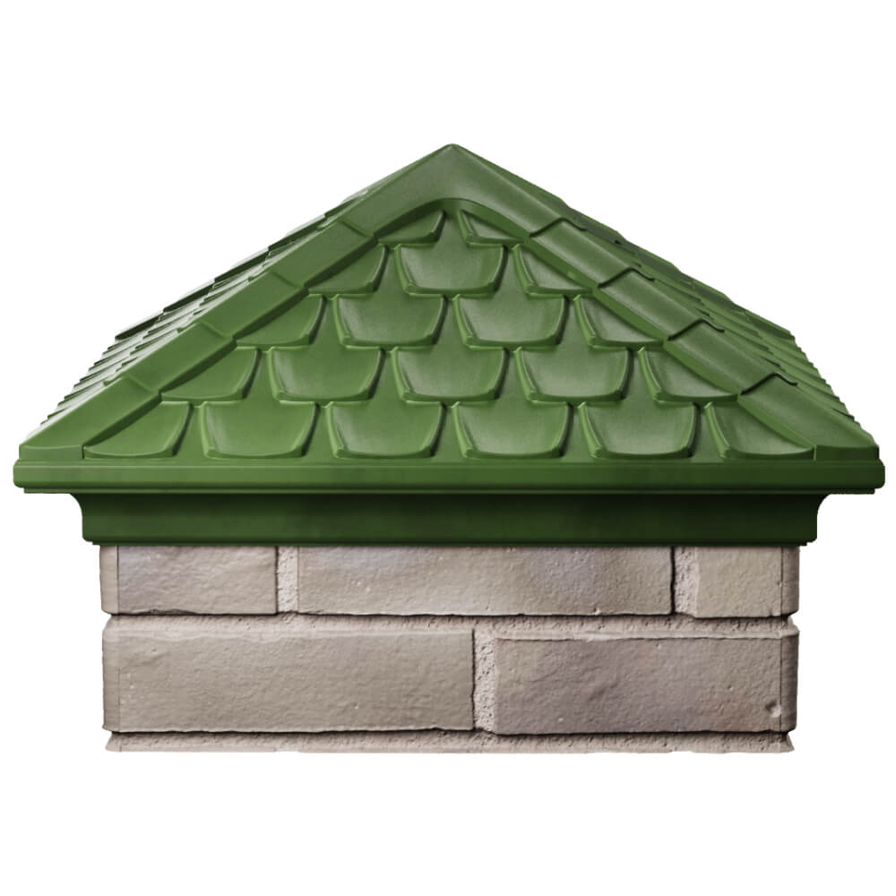 Колпак Zking Эльбрус Зеленый на столб 1.5х1.5 кирпича (385х385мм) Тюмень фото