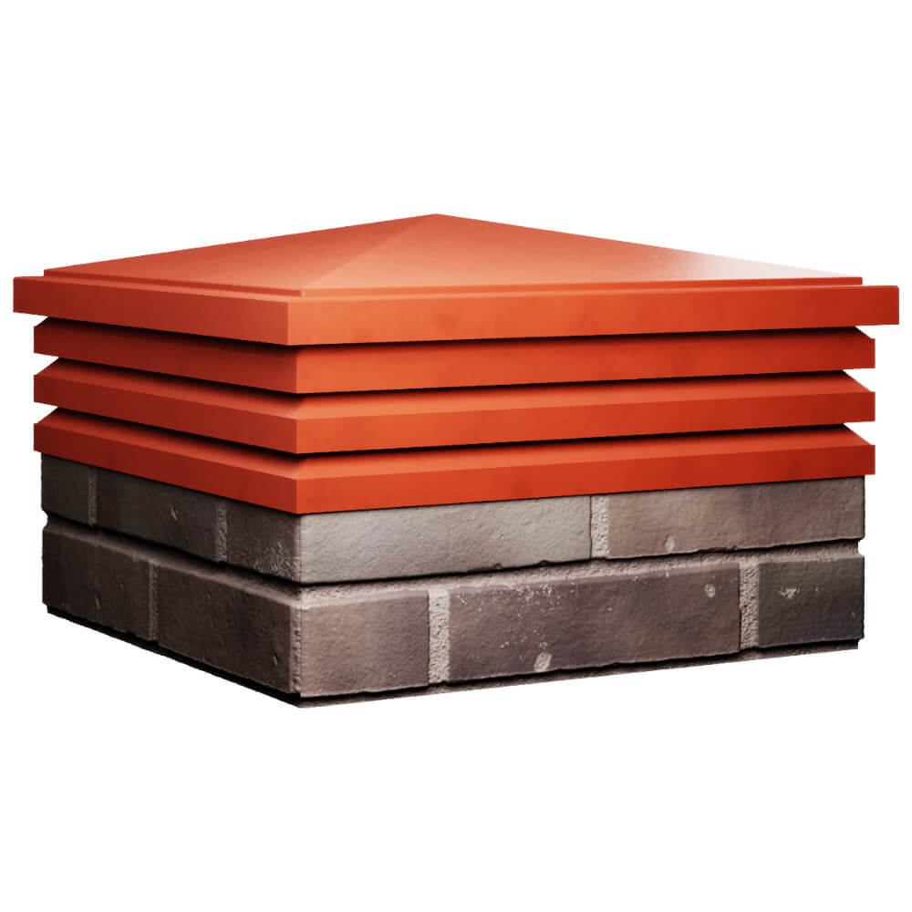 Колпак Zking Бона ХайТек Красный на столб 2х2 кирпича (513х513мм) в Тюмени фото