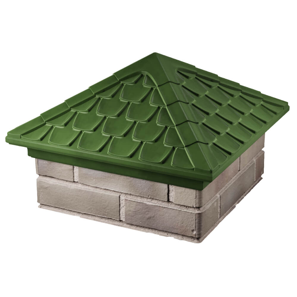 Колпак Zking Эльбрус Зеленый на столб 1.5х1.5 кирпича (385х385мм) в Тюмени фото