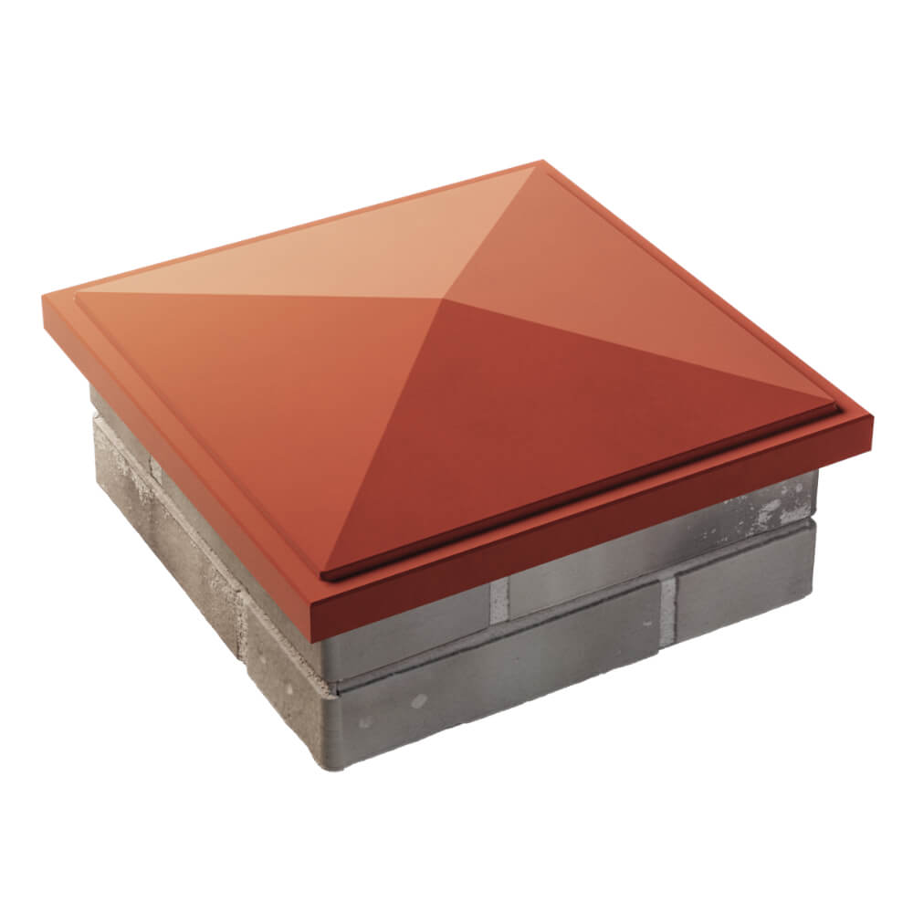 Колпак Zking БонаМоно Красный на столб 1.5х1.5 кирпича (385х385, 400х400мм) в Тюмени фото