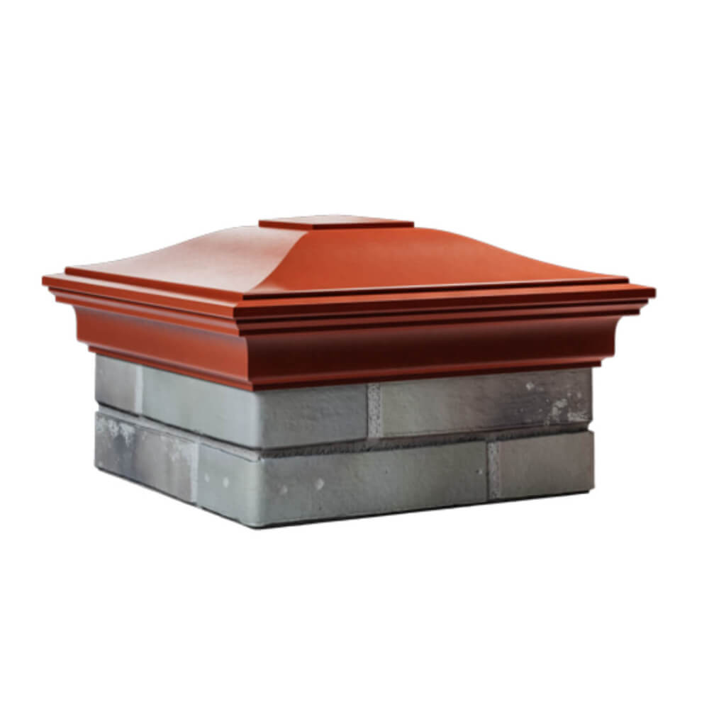 Колпак Zking Монблан Красный на столб 1.5х1.5 еврокирпича 0.7НФ (355х355мм) в Тюмени фото