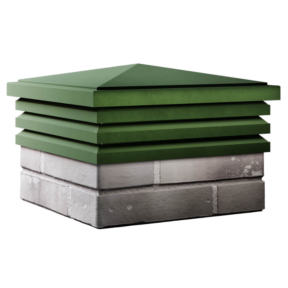 Колпак Zking Бона ХайТек Зеленый на столб 1.5х1.5 кирпича (385х385мм) в Тюмени фото