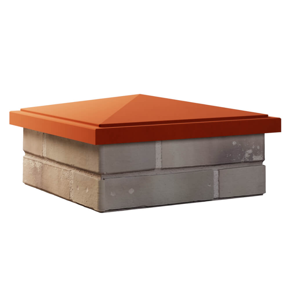 Колпак Zking БонаМоно Красный на столб 1.5х1.5 кирпича (385х385, 400х400мм) в Тюмени фото