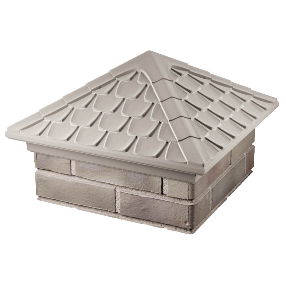 Колпак Zking Эльбрус Бежевый на столб 1.5х1.5 кирпича (385х385мм) в Тюмени фото