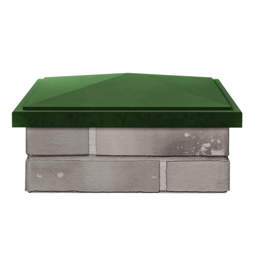 Колпак Zking БонаМоно Зеленый на столб 1.5х1.5 кирпича (385х385, 400х400мм) Тюмень фото